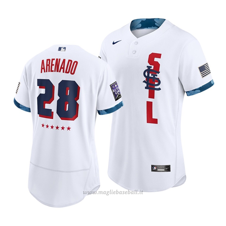 Maglia Baseball Uomo St. Louis Cardinals Nolan Arenado 2021 All Star Autentico Bianco
